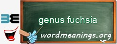 WordMeaning blackboard for genus fuchsia